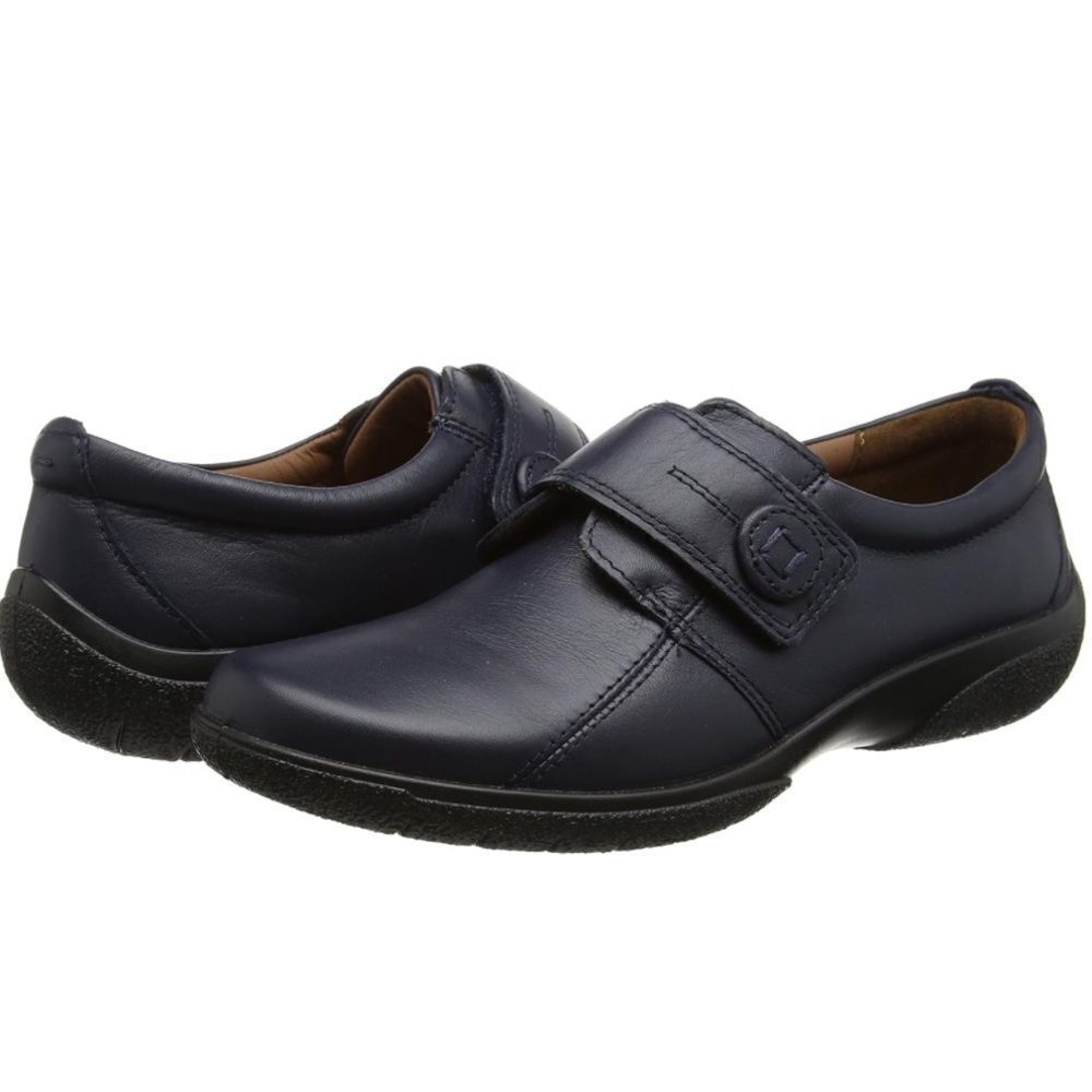 Hotter Sugar‎ Leather Slip On Loafers Black Womens size 8 standard B36